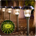 8 Pack Solar Pathway Lights Outdoor Garden Stake Glass Stainless Steel IP65 Waterproof Black Y81581