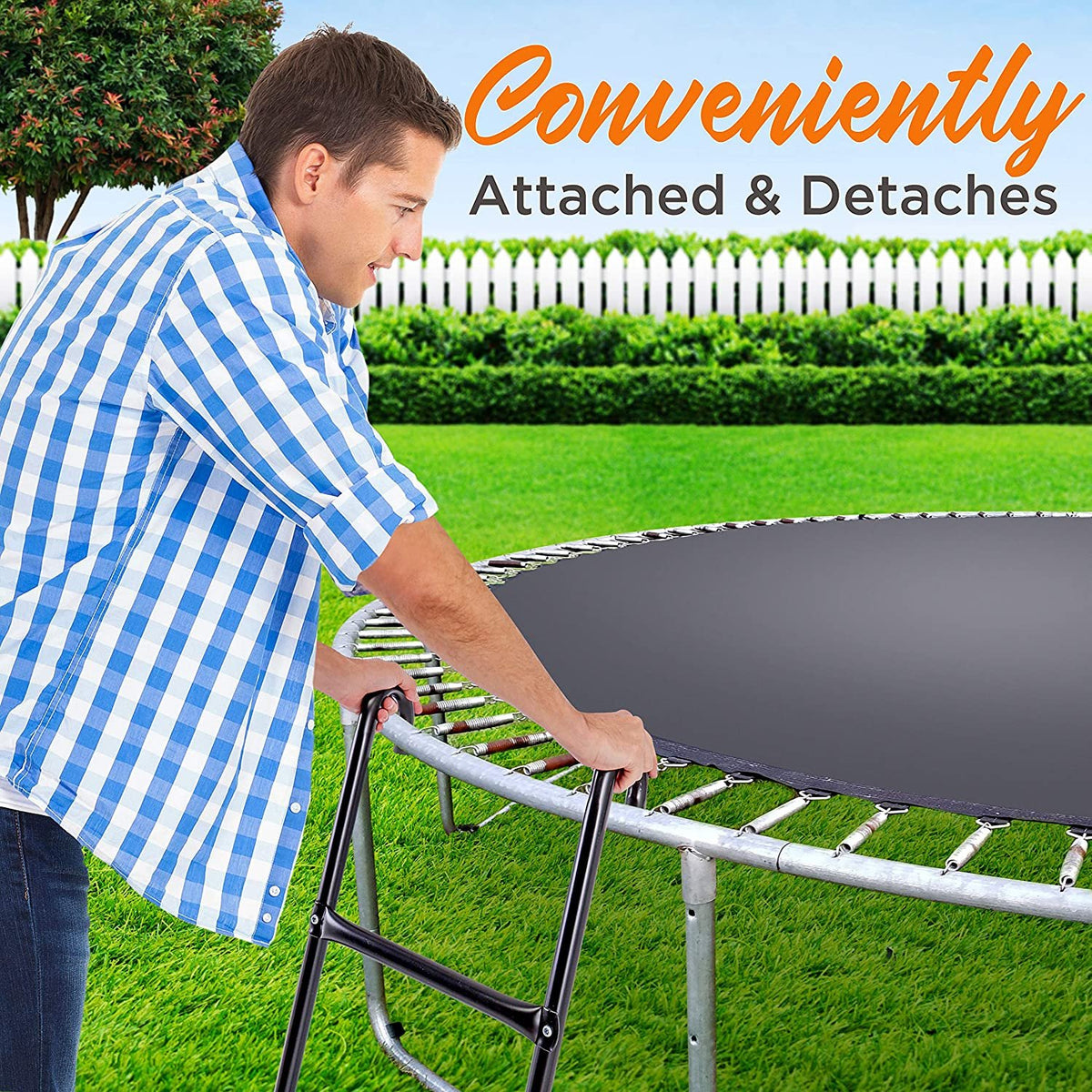 2 Step Galvanized Steel Trampoline Climbing Ladder M37605