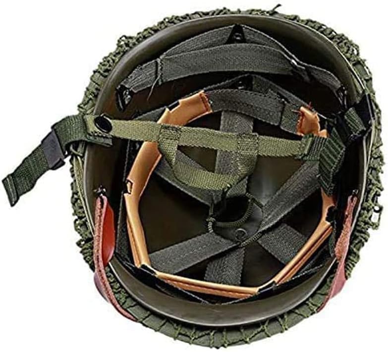 Green Helmet Replica with Net Canvas Chin Strap C44732