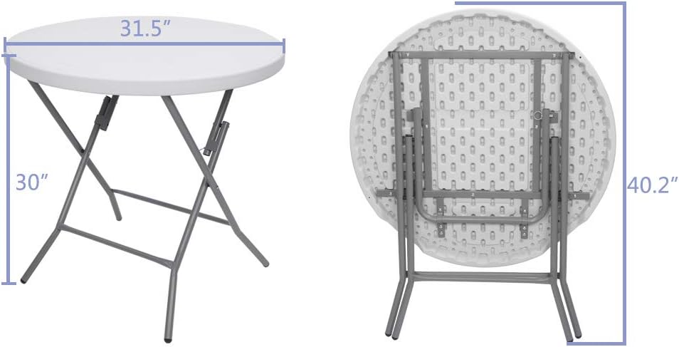 White Granite 32 Round Folding Plastic Table D309141