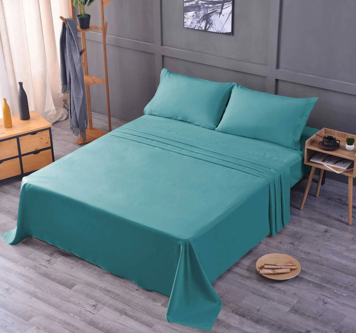 Teal Bamboo Sheet Set, 1800 Thread Count X372275