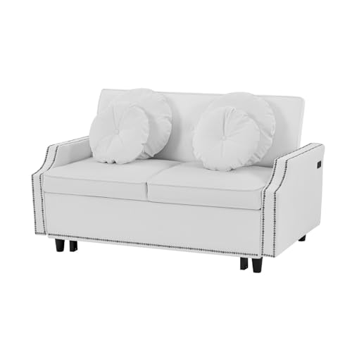 Beige Convertible Sofa Bed with Pull-Out Bed B781816