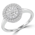 0.25 CTW Round Diamond Halo Cluster Engagement Ring in 10K White Gold F18724