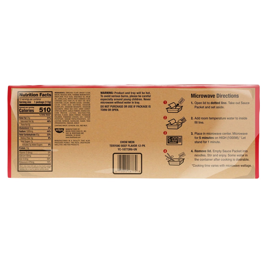 Teriyaki Beef Chow Mein Noodles (4 oz., 12 ct.) N940