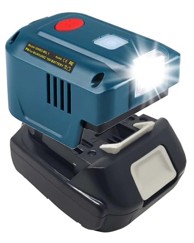 150W Power Inverter Generator for 18V Lithium Battery, DC 18V to AC 110V-120V Portable Power Station with 2 USB & AC Outlet & 200LM LED Light V82277