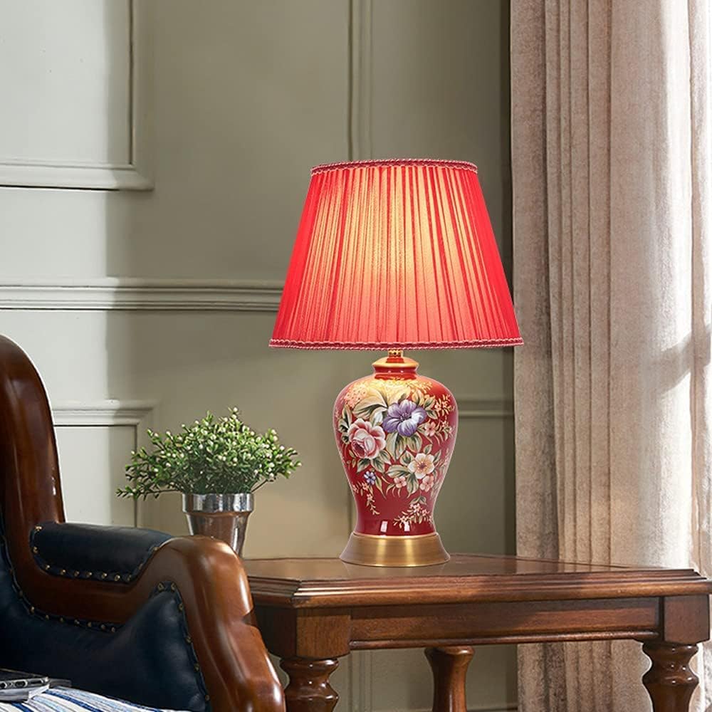 Red Glazed Ceramic Table Lamp N40820