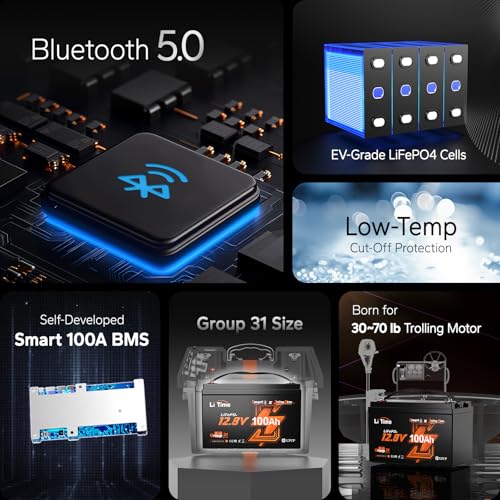 12V 100Ah Group 31 Bluetooth LiFePO4 Battery R794480