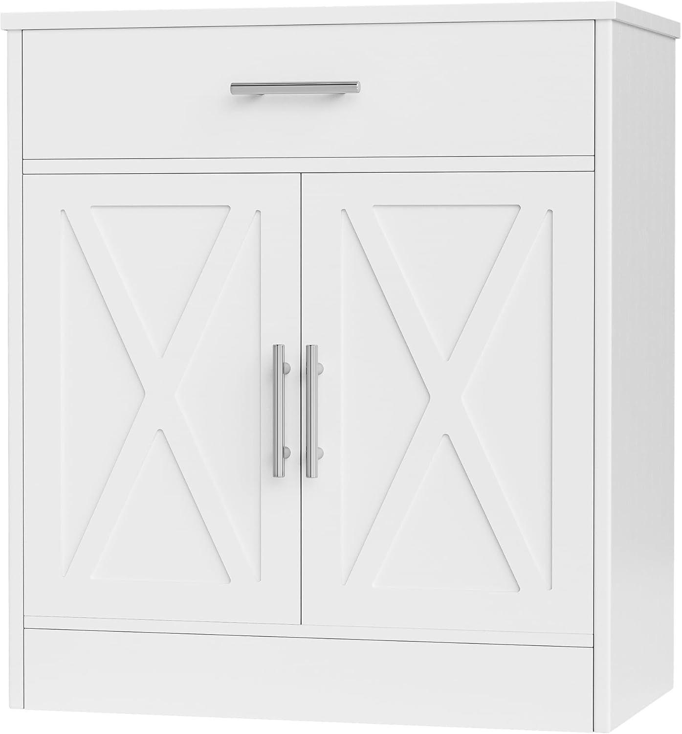 Ivory White Wood Sideboard Buffet Cabinet with 2 Doors K938