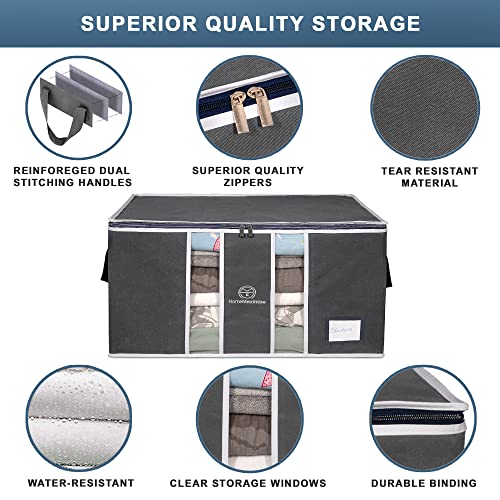 3 Pack Grey Stackable Clothes Storage Bag with Zippers N9178
