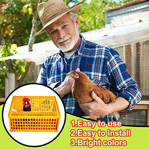 Plastic Poultry Carrier Crate for 13 Adult Chickens, 29.5 x 21.7 x 13 Inch G764