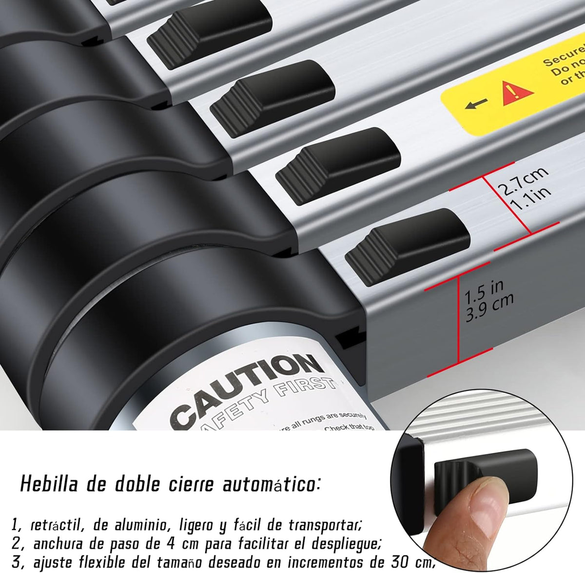 3.2M Portable Aluminium Telescopic Ladder M57552