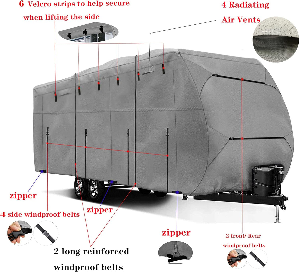 Waterproof 420D Heavy Duty Polyester Oxford RV Cover B81771