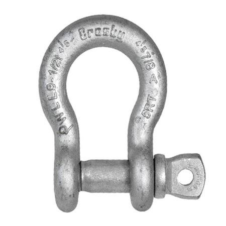 Alloy Screw Pin Anchor Shackle 1 inch 12.5 Ton Working Load Limit Forged Steel Hot-Dip Galvanized H5275