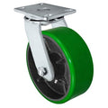6 x 3 Heavy Duty Swivel Caster Green Polyurethane on Steel Wheel 2000 lbs Capacity O7349