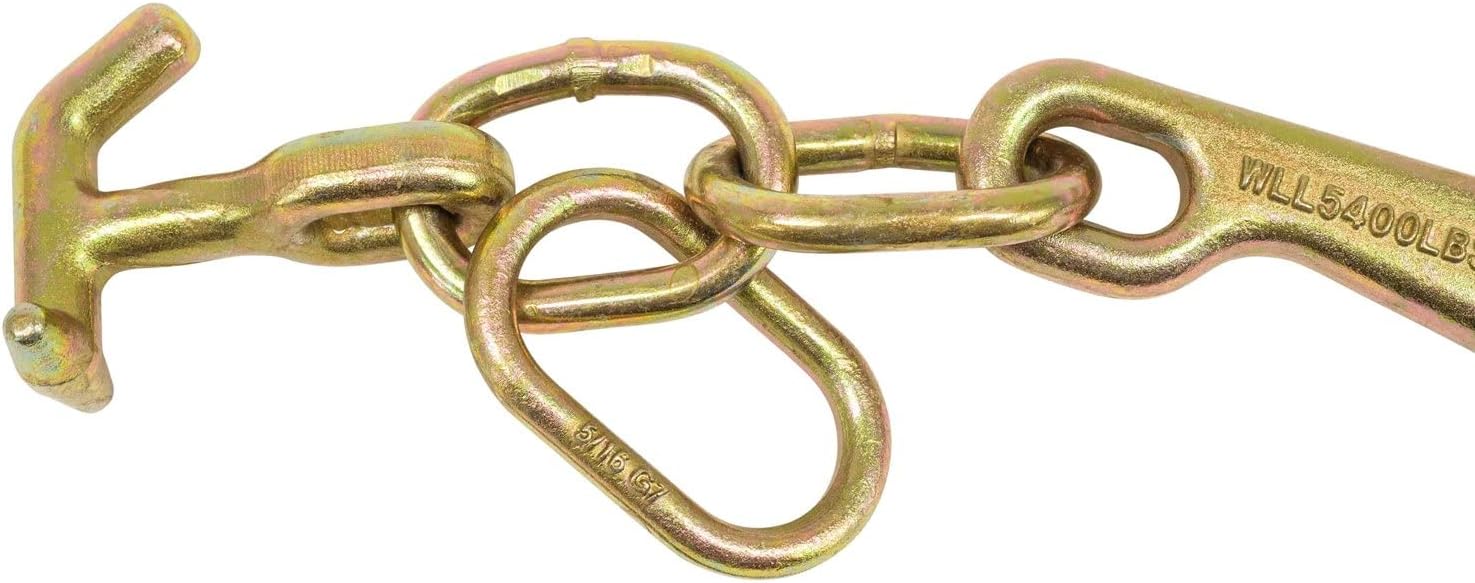(4 Pack) 8" G70 J Hook with T-J Hooks and Enlarged Link, 5,400 lbs WLL B82367