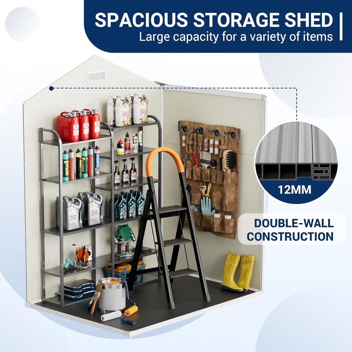 6x4.5 FT Resin Storage Shed with Floor and Lockable Door J63234