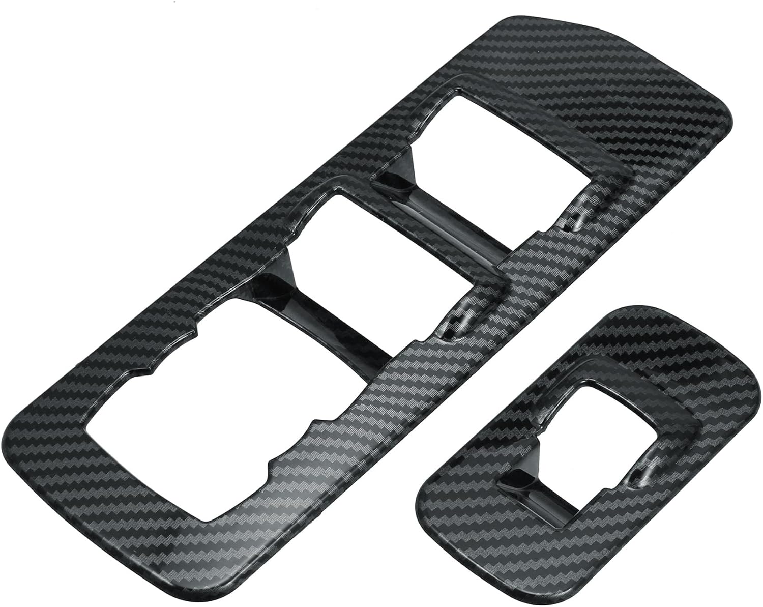 ABS Carbon Fiber Pattern Window Lift Trim Switch Panel Cover Black Pack of 2 I4145