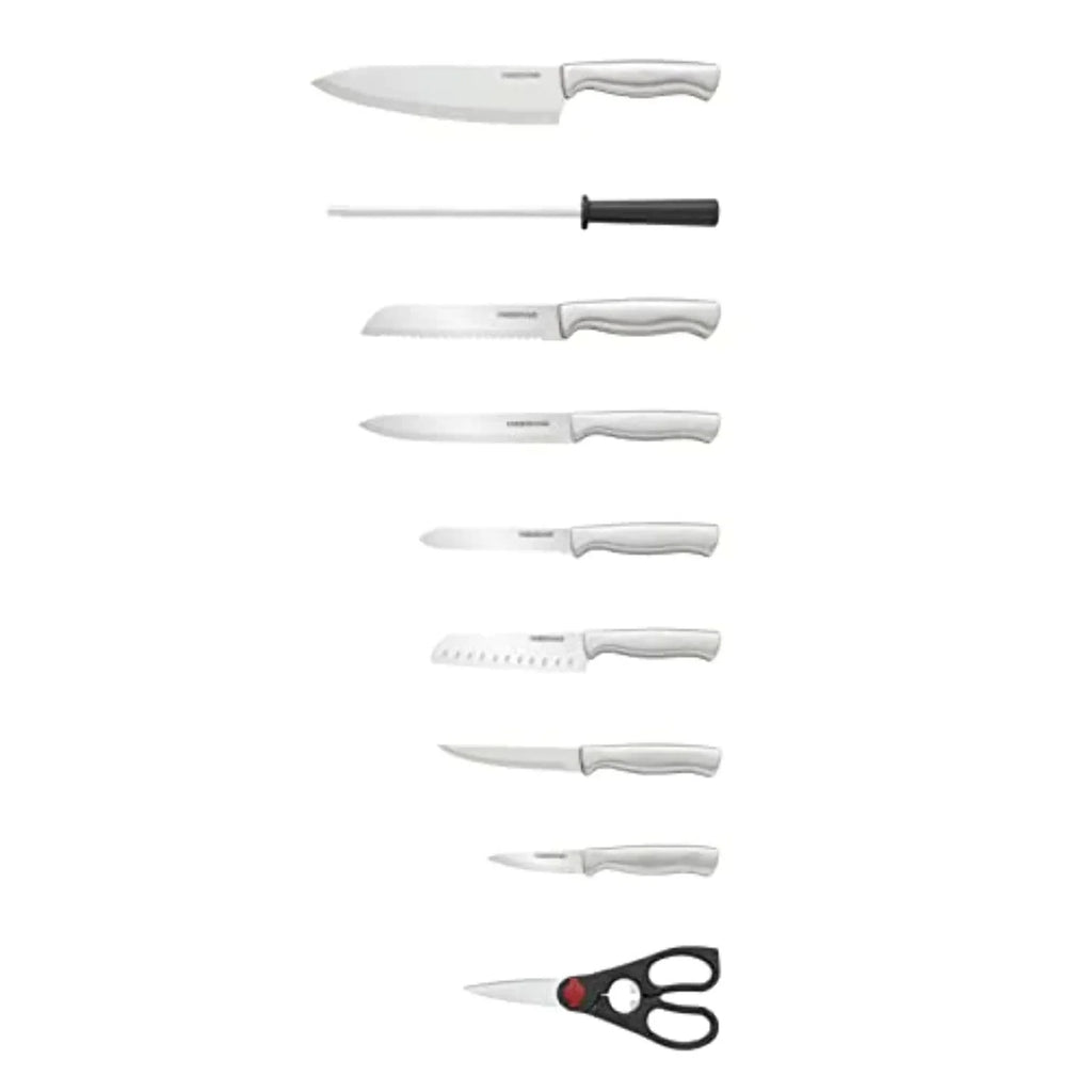 15 Pc Stamped Stainless Steel Knife Block Set M4696