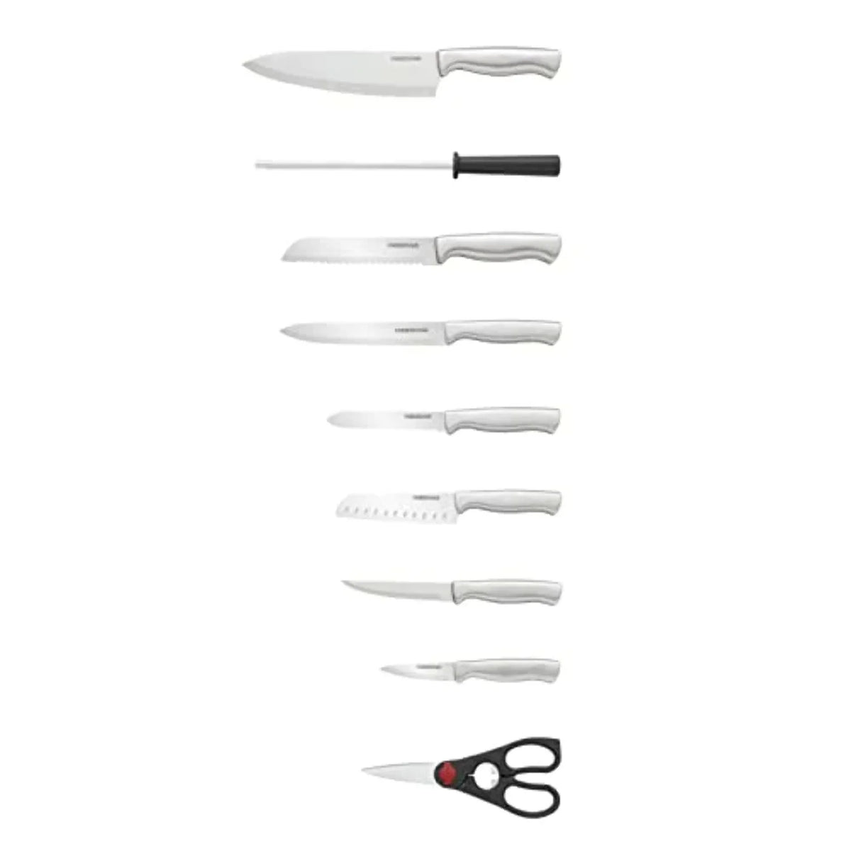 15 Pc Stamped Stainless Steel Knife Block Set M4696