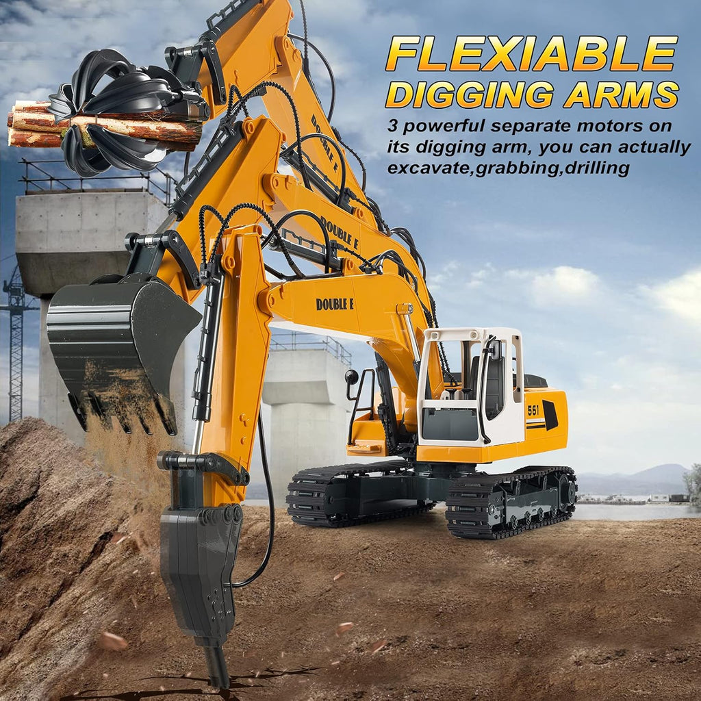 17 Channel RC Excavator Toy with Working Lights Pack of 2 V82875
