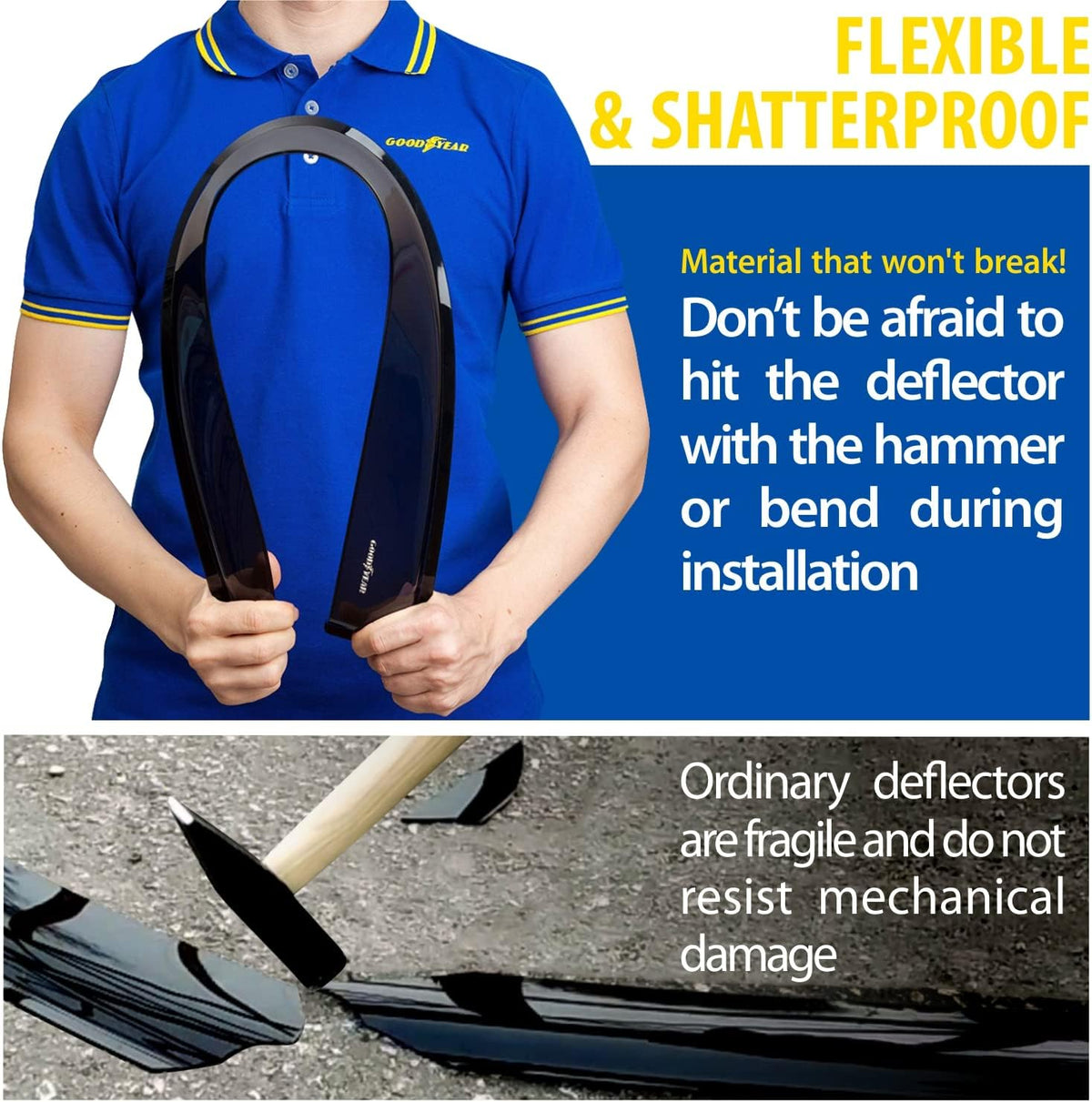 Shatterproof Tape-on Window Deflectors 4 pcs O590398