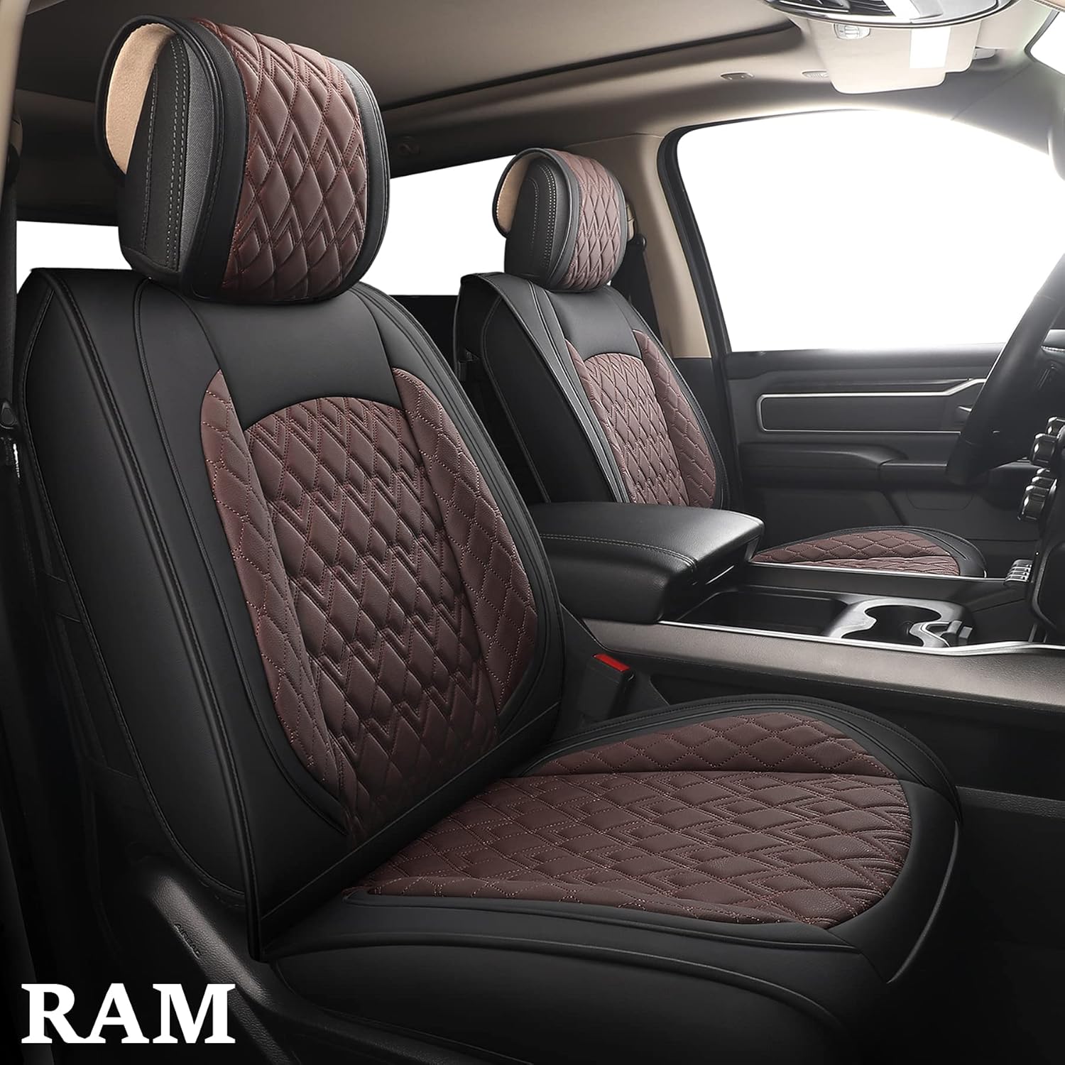 2 Pcs Front Waterproof Synthetic Leather Car Seat Covers W54624