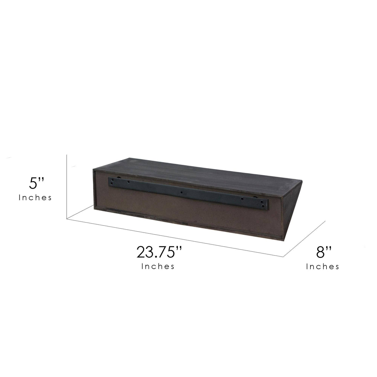 Black Wedge Wood Floating Shelf O657