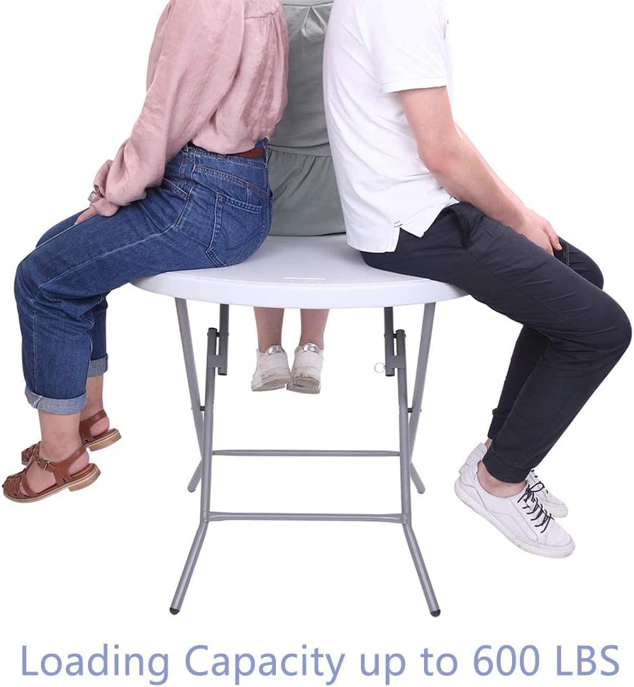 White Granite 32 Round Folding Plastic Table D309141