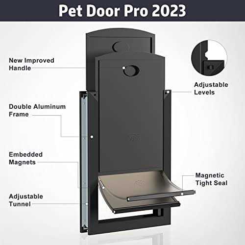 Weatherproof Dog Door with Sliding Lock Panel, Double Flap Q159195