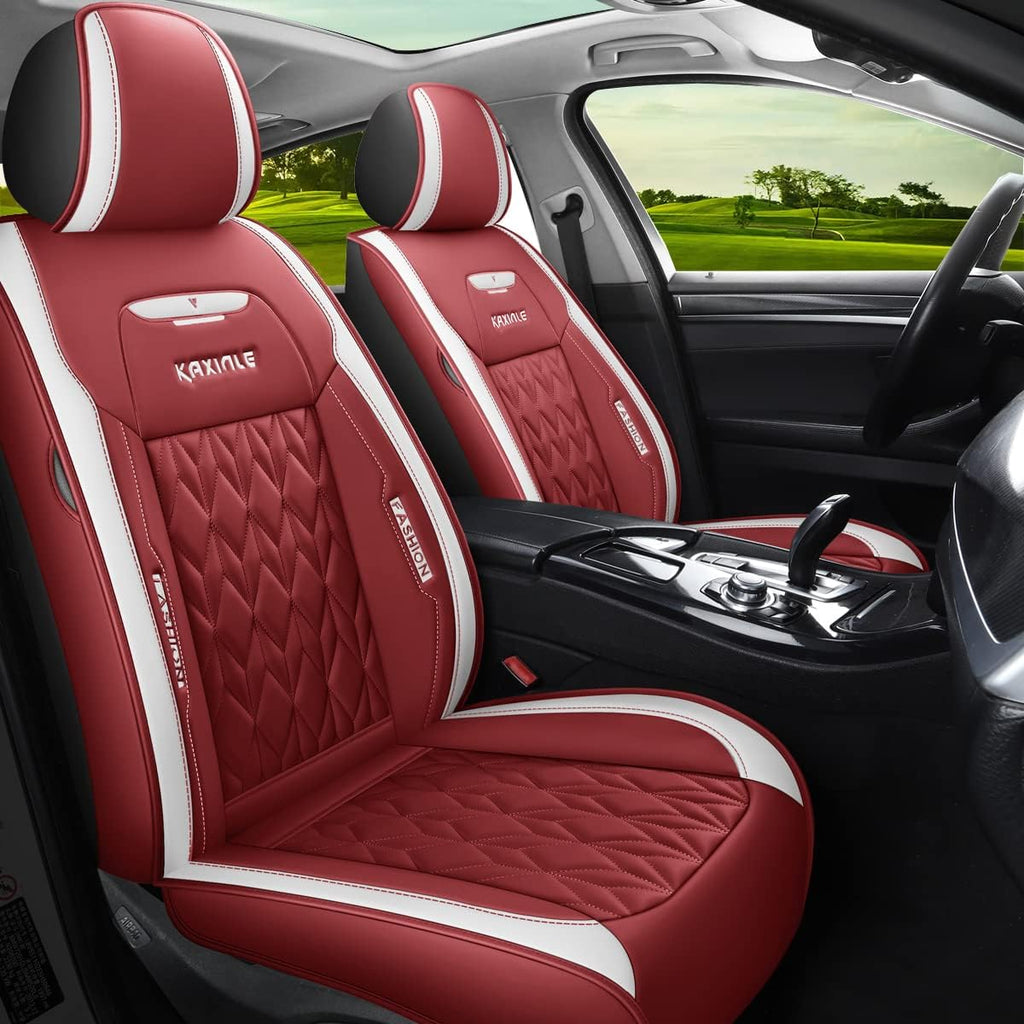 Green Faux Leather Car Seat Covers 5 Seats Full Set F82887
