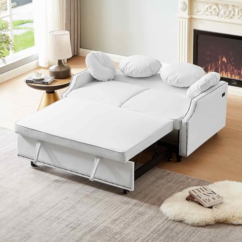 Beige Convertible Sofa Bed with Pull-Out Bed B781816