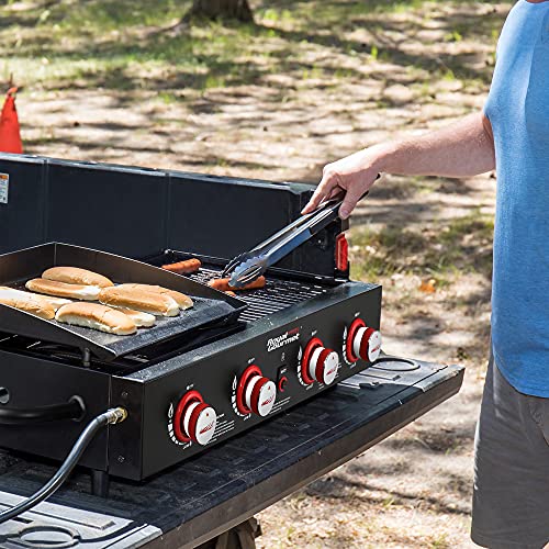4-Burner Portable Propane Gas Grill and Griddle Combo, Black V77302