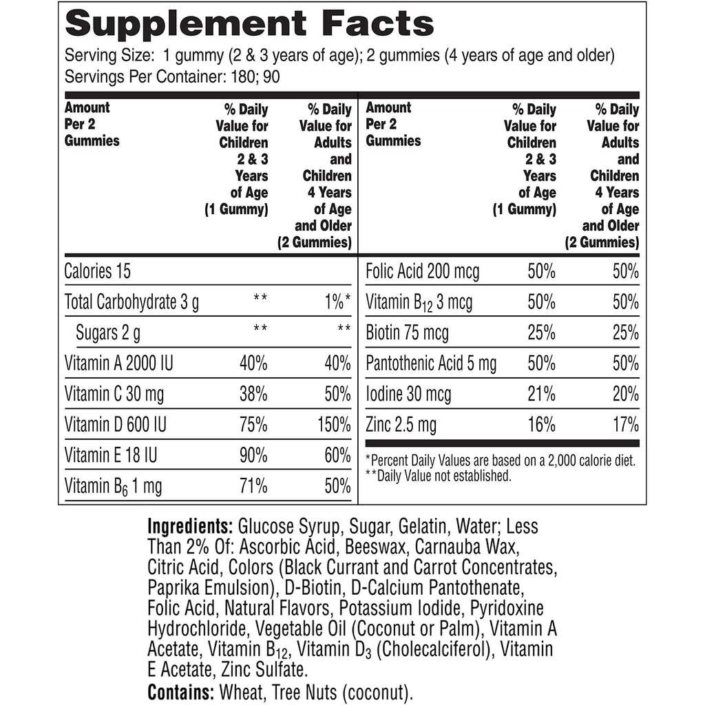 180 Count Kids Multivitamin Gummy V939