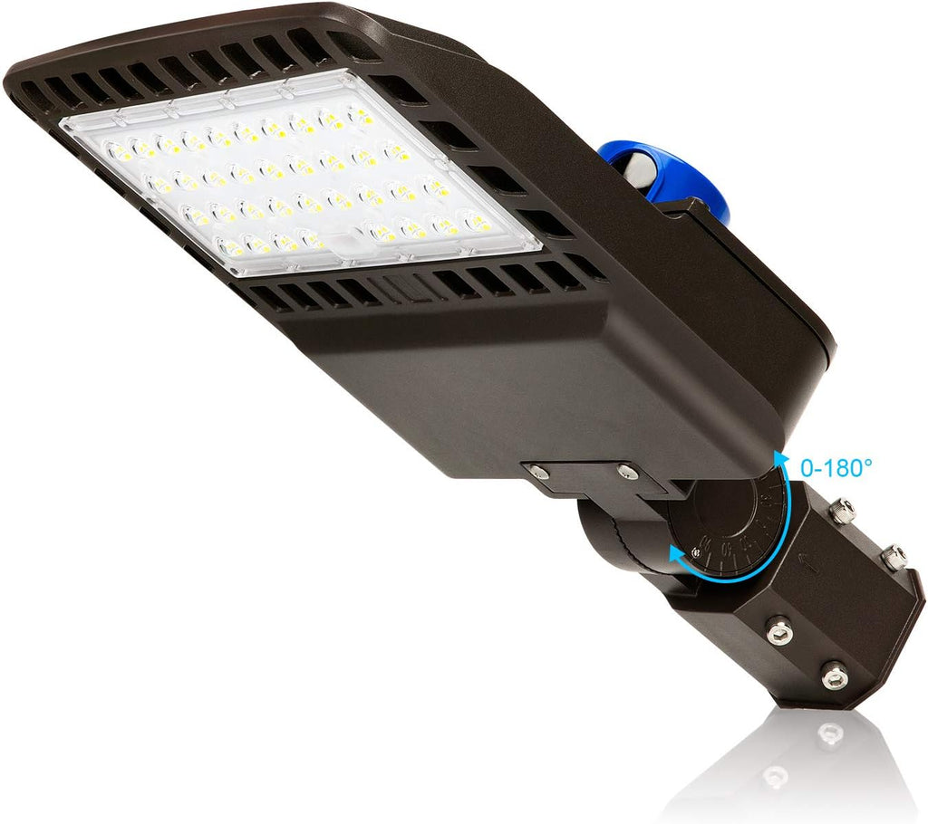 150W LED Parking Lot Light 19500LM 5000K Adjustable Slip Fit Mount IP65 Waterproof D800