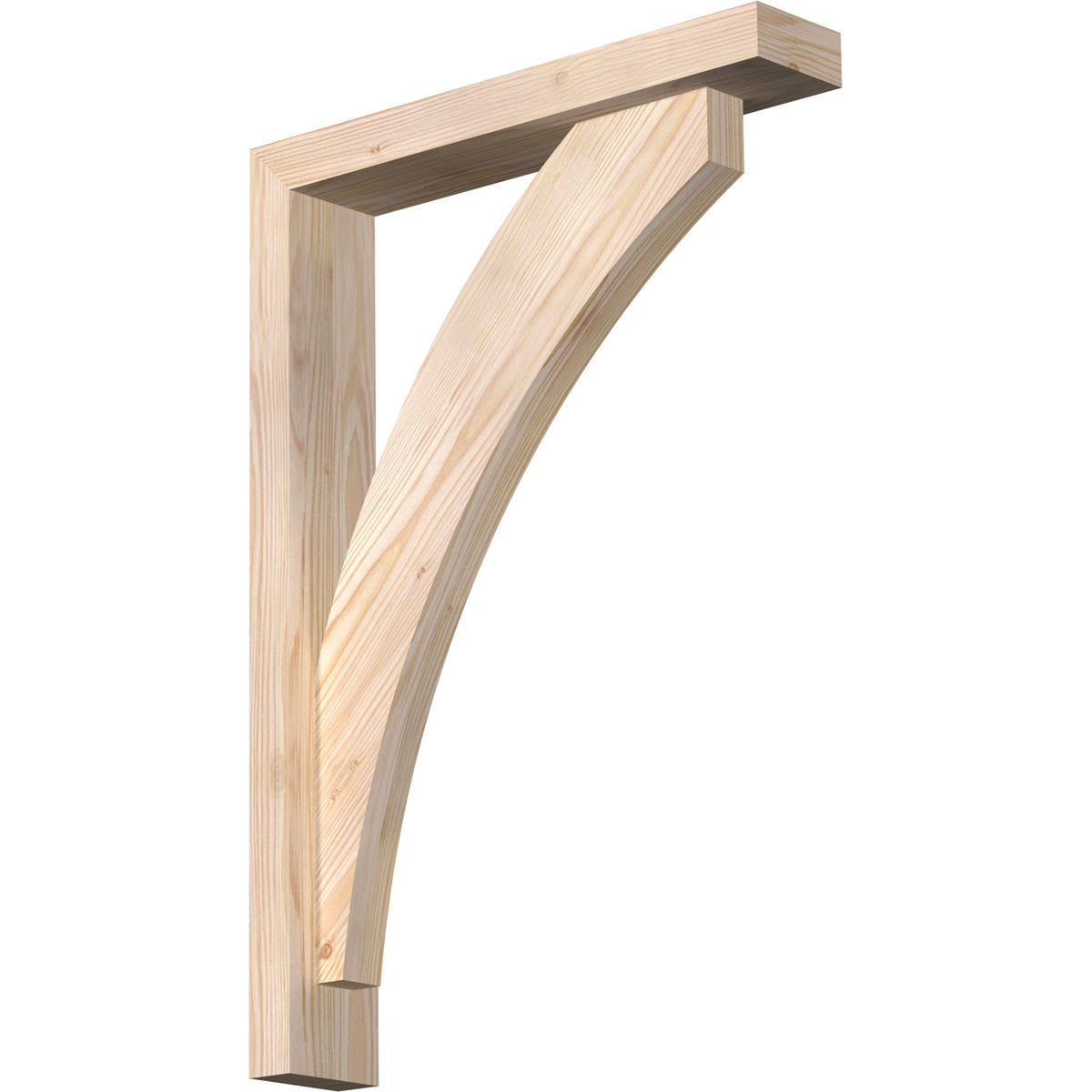 3 1/2x22W x 18x22D x 26x22H Douglas Fir Bracket with Offset Brace O44124