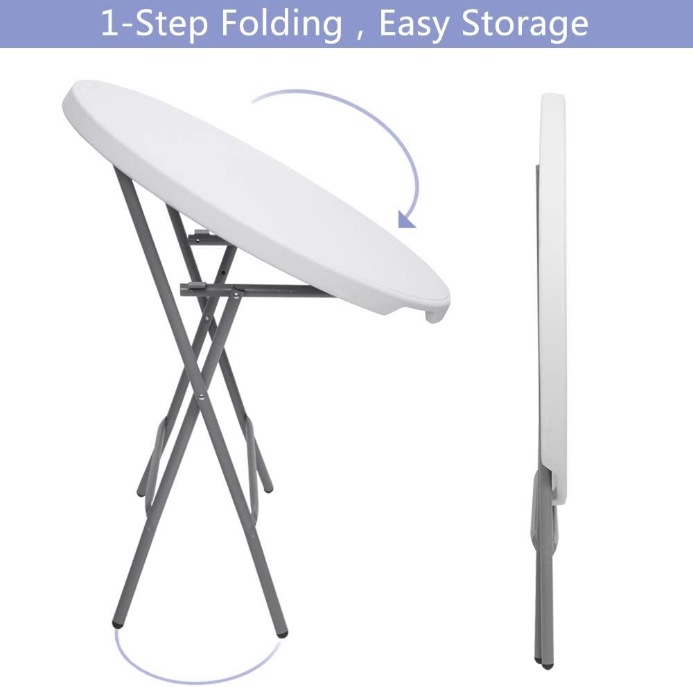 White Granite 32 Round Folding Plastic Table D309141