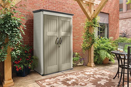 Beige/Brown 4 x 2.5 Ft Resin Outdoor Storage Shed M13178