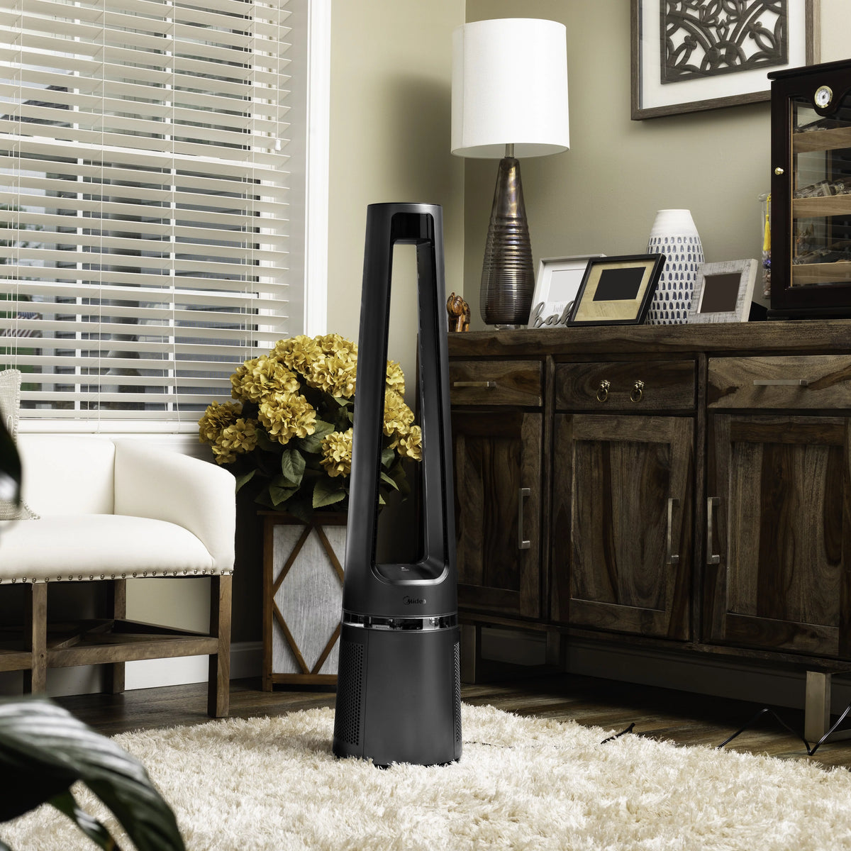 42" 12-Speed Bladeless DC Fan & HEPA Air Purifier with Remote Control, Silver O286947