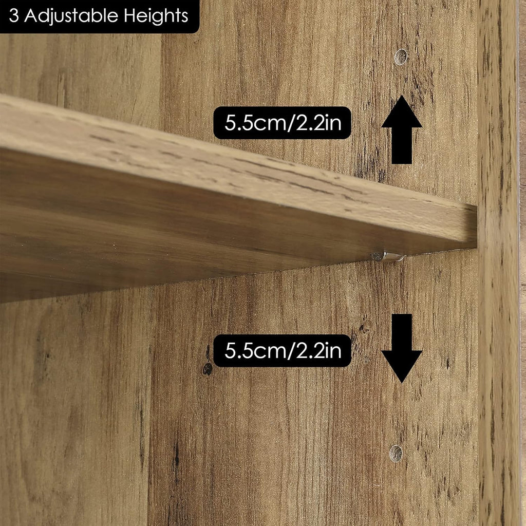 Rustic Brown Wood TV Stand with Sliding Door Q204