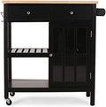 Black Kitchen Cart with Wheels H64989