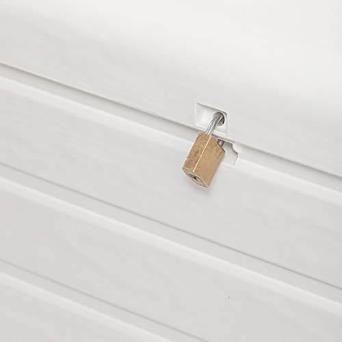 White 70 Gallon Lockable Box Chest Bench K84604