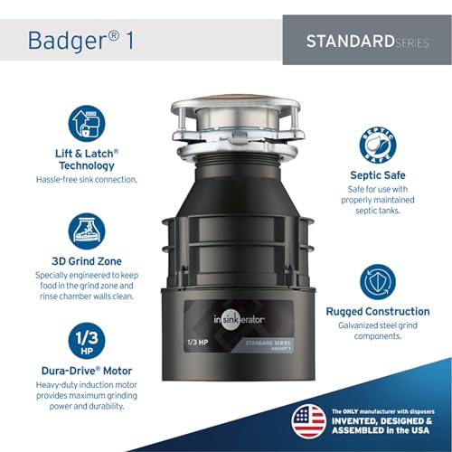 Black 1/3 HP Continuous Feed Garbage Disposal W960618