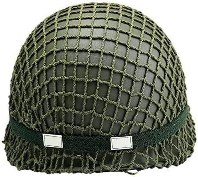 Green Helmet Replica with Net Canvas Chin Strap C44732