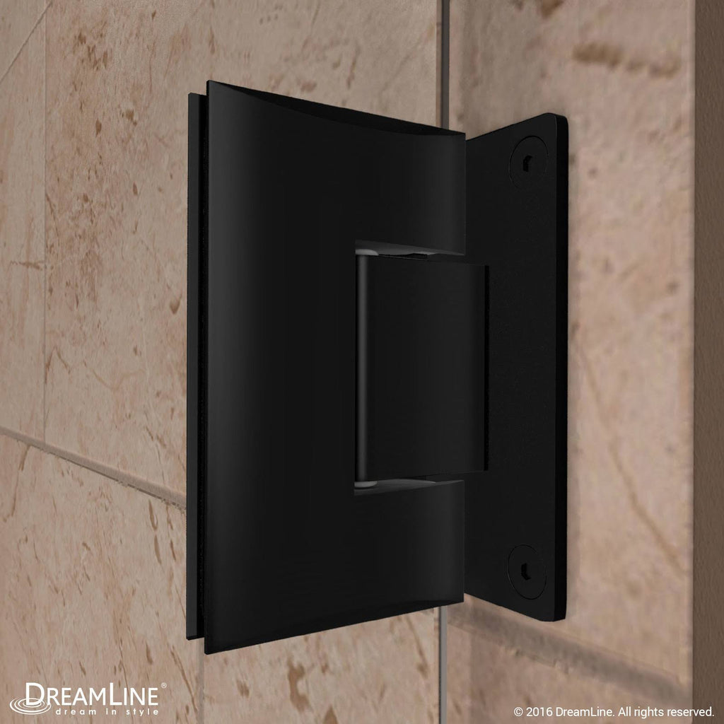 Satin Black Frameless Hinged Shower Door D251558