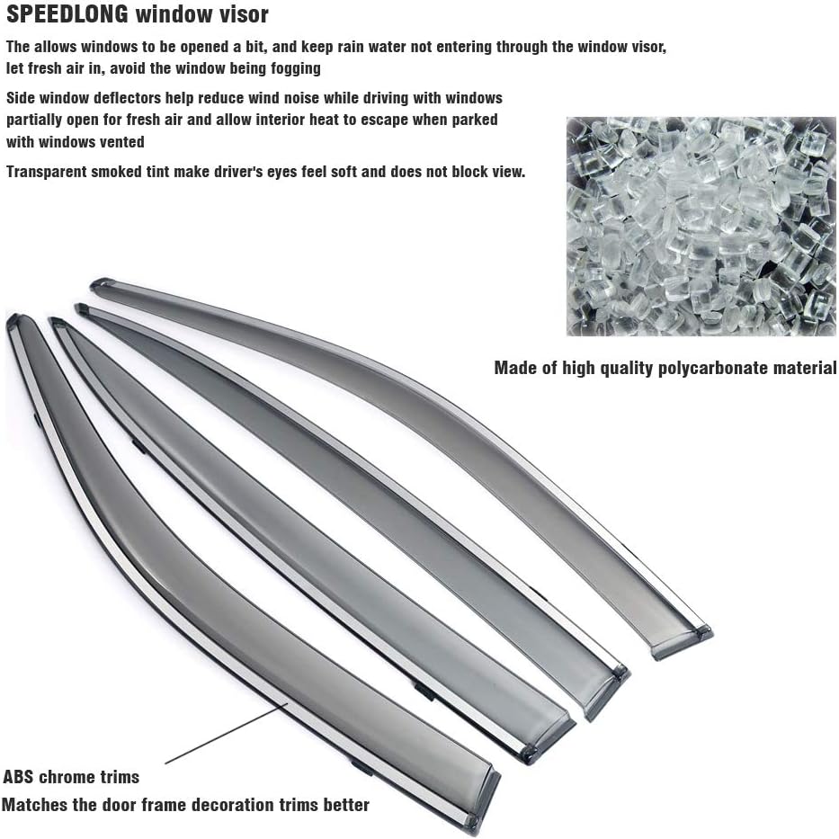 Car Window Visor Vent Shade Deflector Sun/Rain Guards Pack of 2 H77192