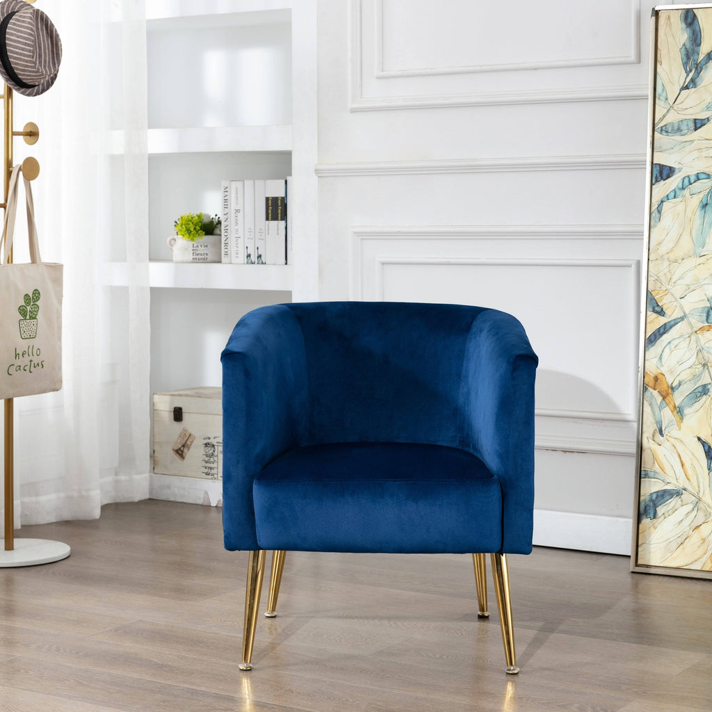 Orange Velvet Curved Back Barrel Accent Chair L92194