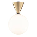 Aged Brass/Black Large Flush Mount Light V7074