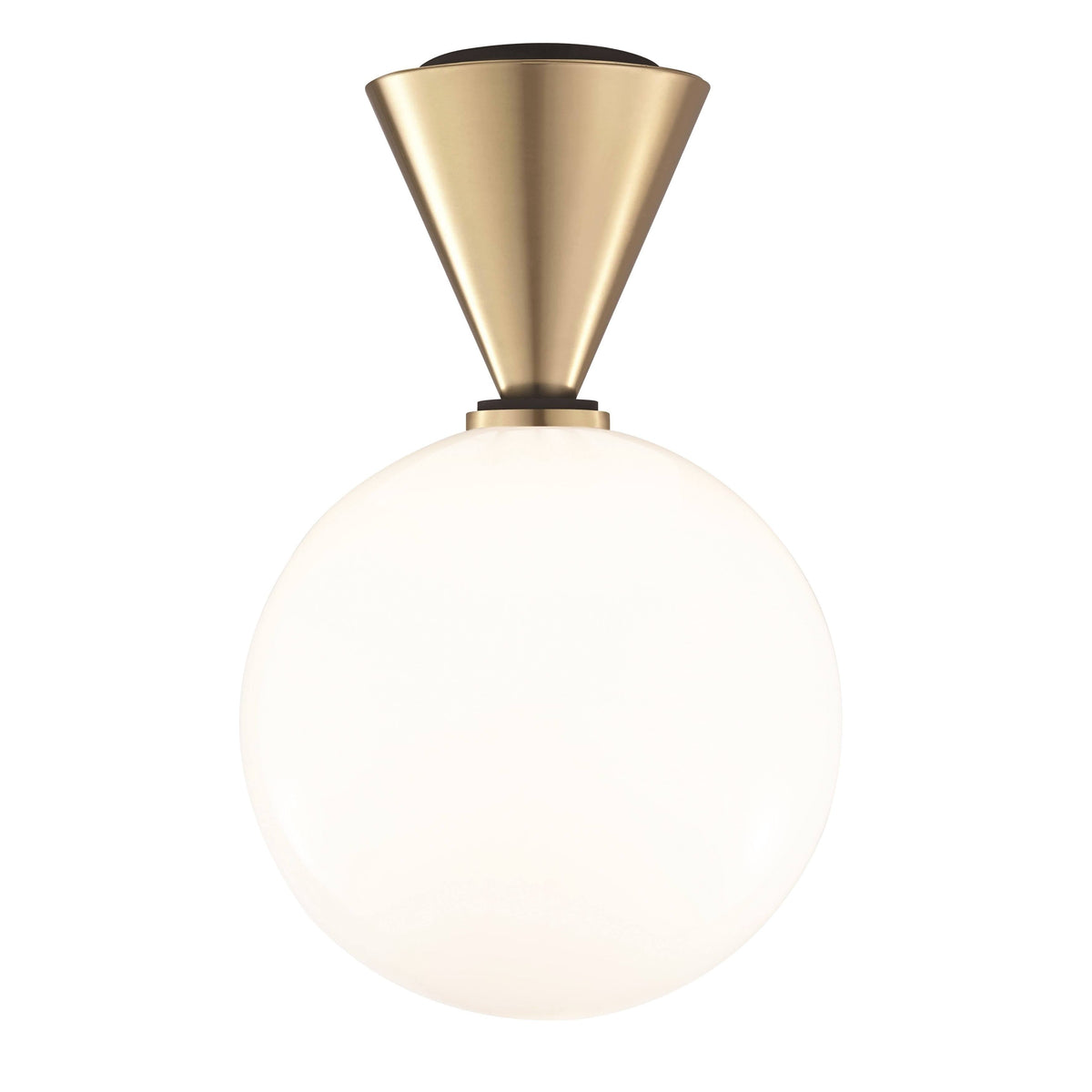Aged Brass/Black Large Flush Mount Light V7074