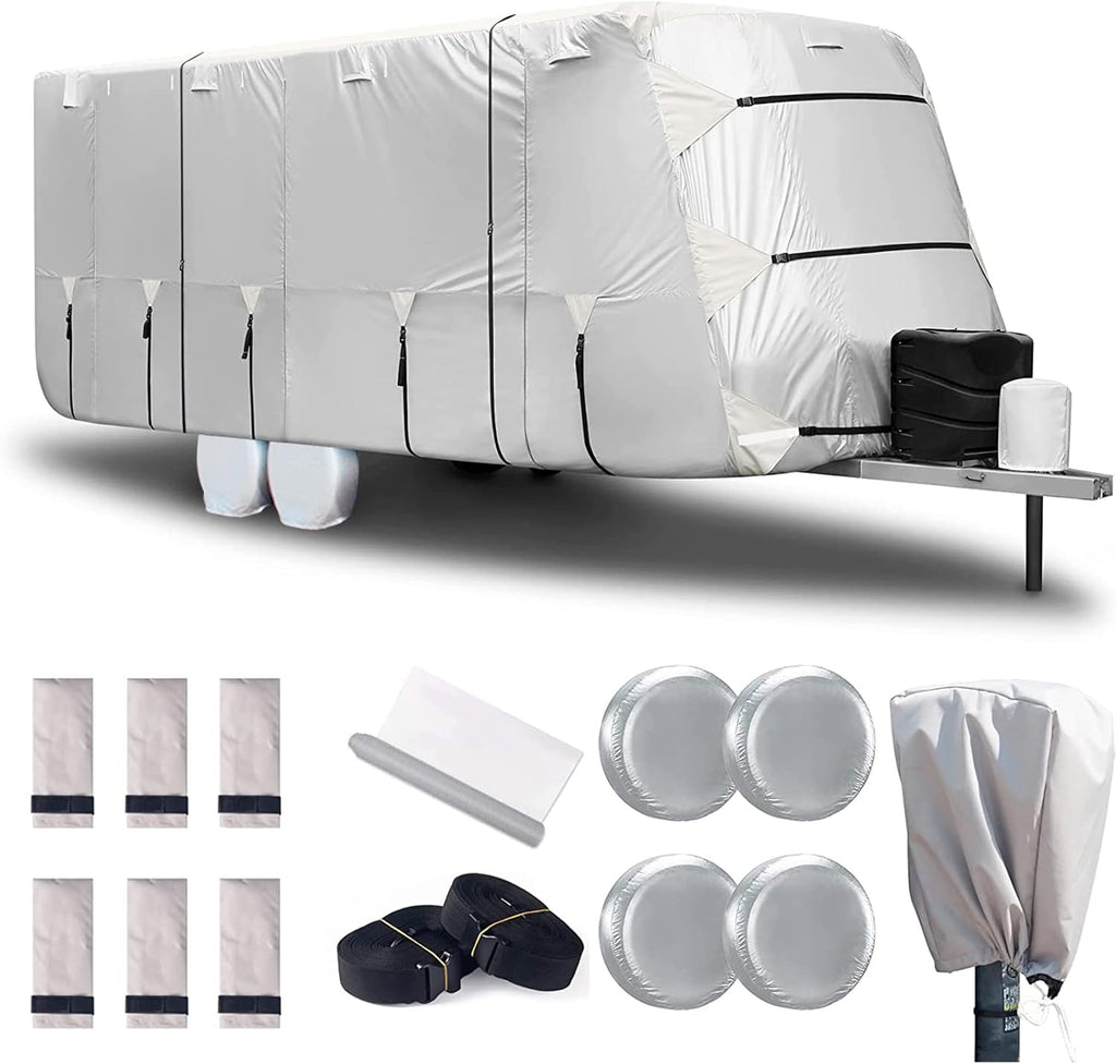 27-30' Windproof Anti-UV Camper Cover with Jack Cover and 4 Tire Covers R434604