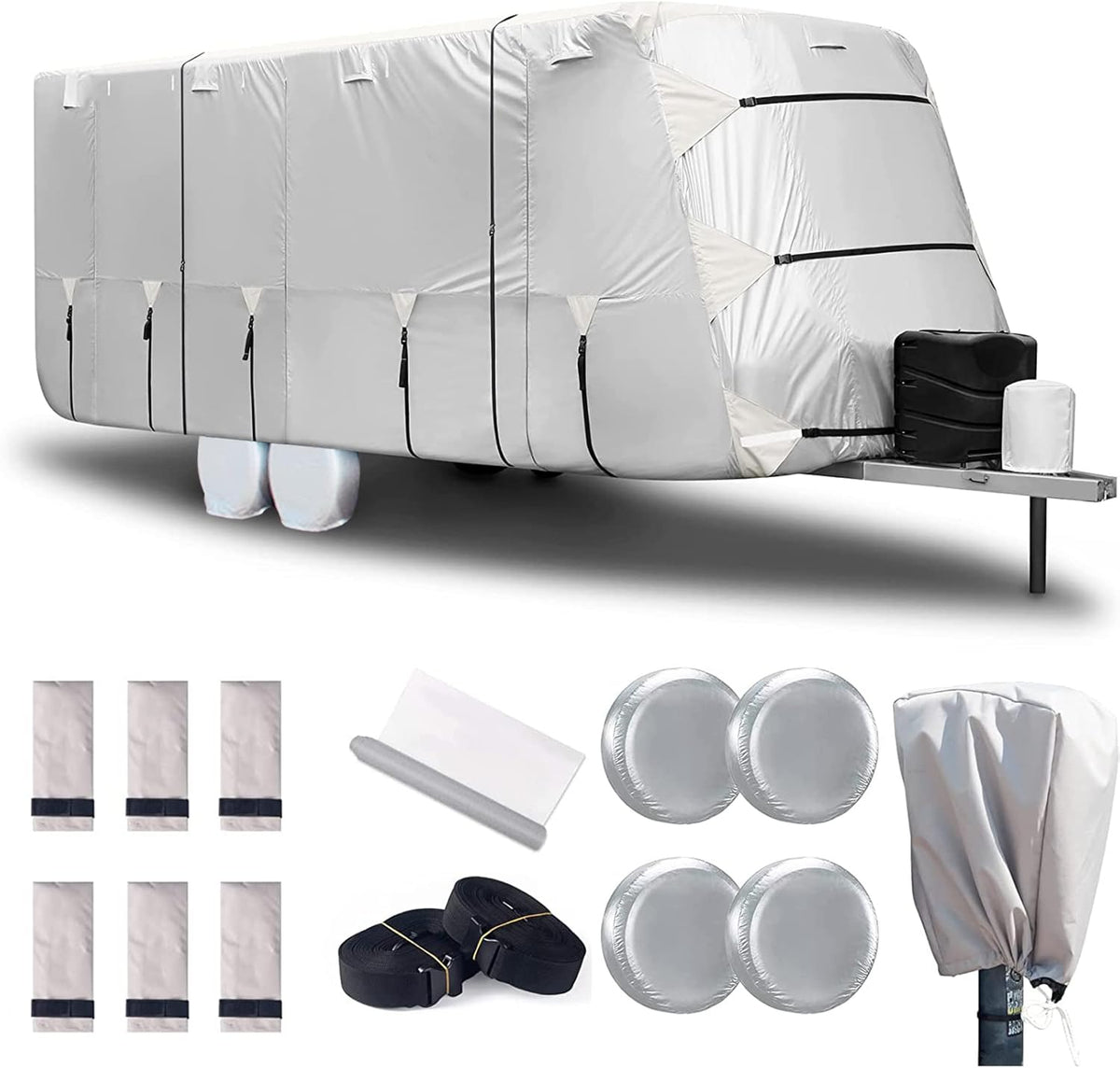 27-30' Windproof Anti-UV Camper Cover with Jack Cover and 4 Tire Covers R434604